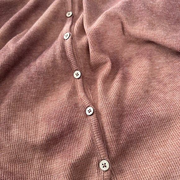 Z SUPPLY Mineral Wash Oversized Button Front Cardigan in Rust Clay Medium - Picture 9 of 15